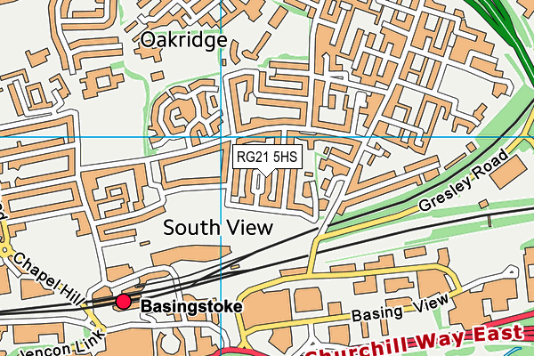 RG21 5HS map - OS VectorMap District (Ordnance Survey)