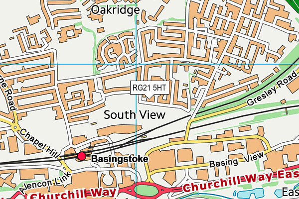 RG21 5HT map - OS VectorMap District (Ordnance Survey)