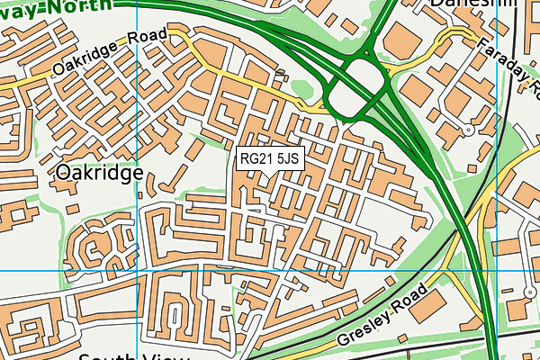 RG21 5JS map - OS VectorMap District (Ordnance Survey)