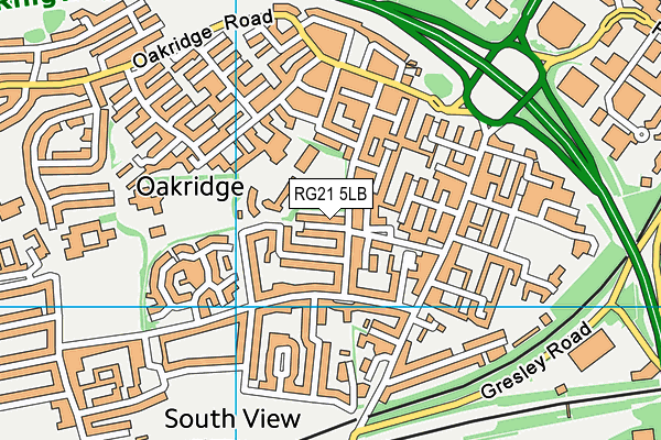 RG21 5LB map - OS VectorMap District (Ordnance Survey)