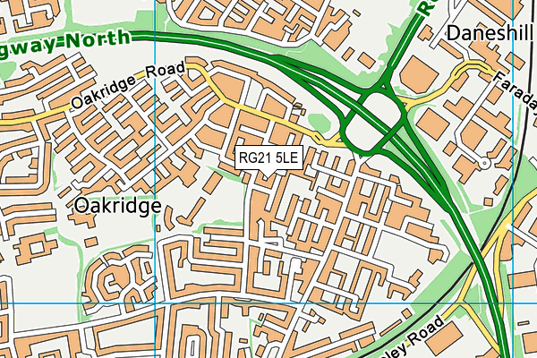 RG21 5LE map - OS VectorMap District (Ordnance Survey)