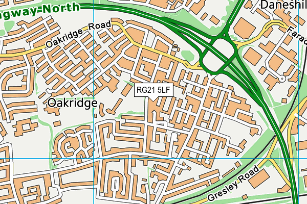 RG21 5LF map - OS VectorMap District (Ordnance Survey)