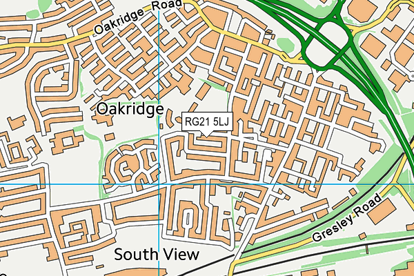 RG21 5LJ map - OS VectorMap District (Ordnance Survey)