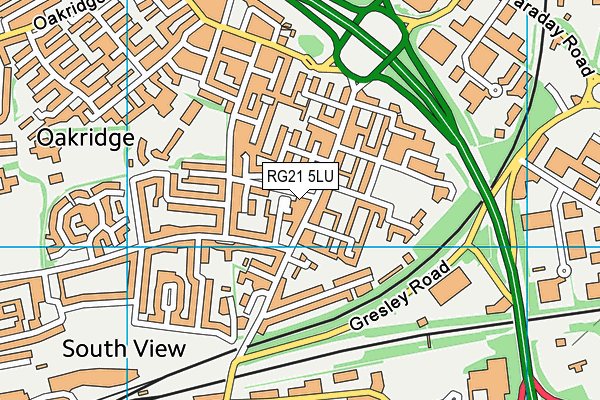 RG21 5LU map - OS VectorMap District (Ordnance Survey)