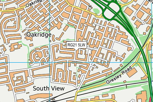 RG21 5LW map - OS VectorMap District (Ordnance Survey)