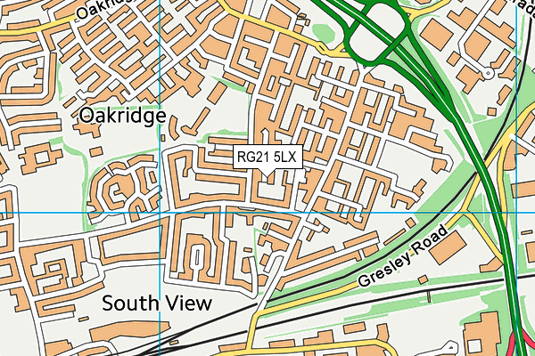 RG21 5LX map - OS VectorMap District (Ordnance Survey)
