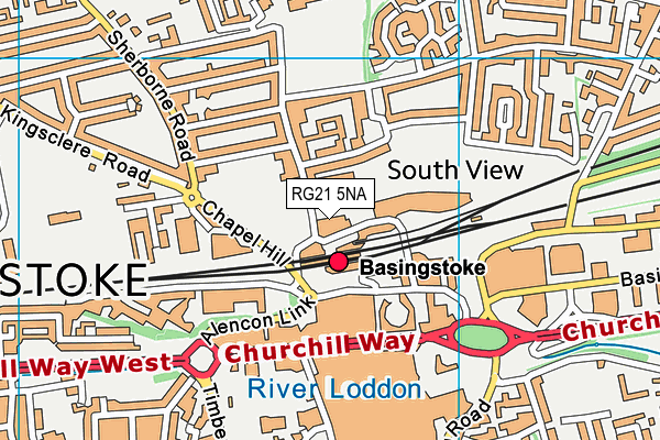 RG21 5NA map - OS VectorMap District (Ordnance Survey)