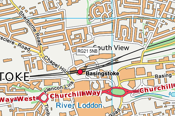RG21 5NB map - OS VectorMap District (Ordnance Survey)