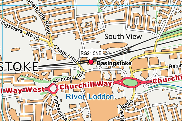 RG21 5NE map - OS VectorMap District (Ordnance Survey)