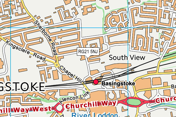 RG21 5NJ map - OS VectorMap District (Ordnance Survey)