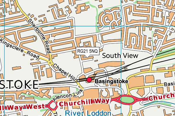 RG21 5NQ map - OS VectorMap District (Ordnance Survey)