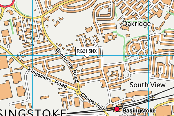 RG21 5NX map - OS VectorMap District (Ordnance Survey)