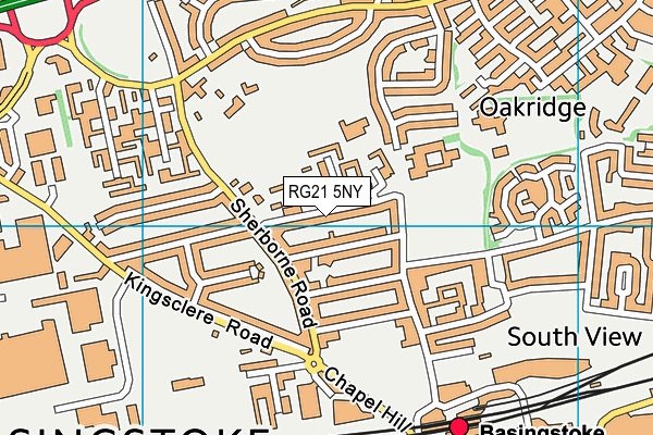 RG21 5NY map - OS VectorMap District (Ordnance Survey)