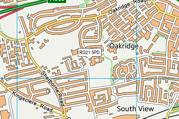 RG21 5PD map - OS VectorMap District (Ordnance Survey)