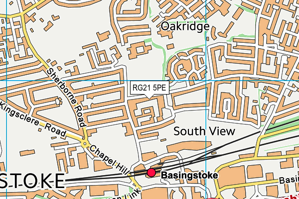 RG21 5PE map - OS VectorMap District (Ordnance Survey)