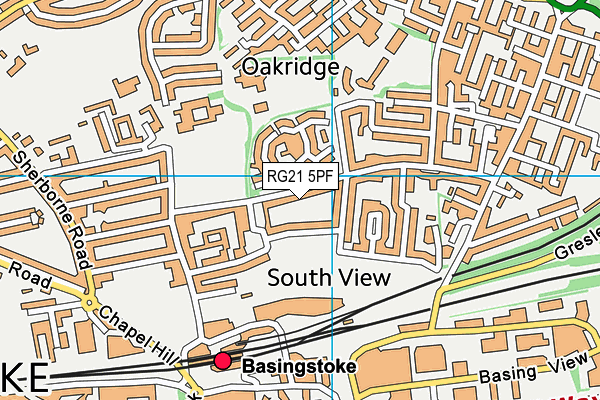 RG21 5PF map - OS VectorMap District (Ordnance Survey)