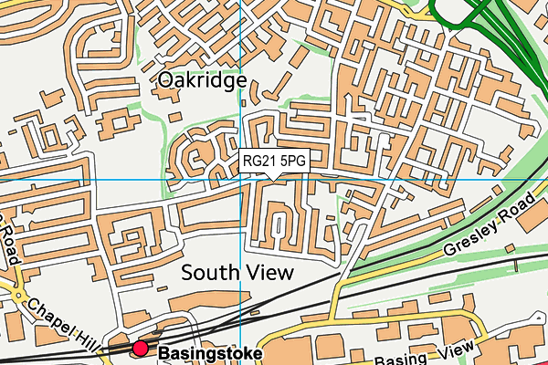 RG21 5PG map - OS VectorMap District (Ordnance Survey)