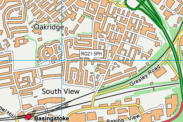 RG21 5PH map - OS VectorMap District (Ordnance Survey)