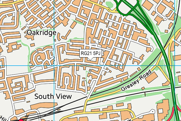 RG21 5PJ map - OS VectorMap District (Ordnance Survey)