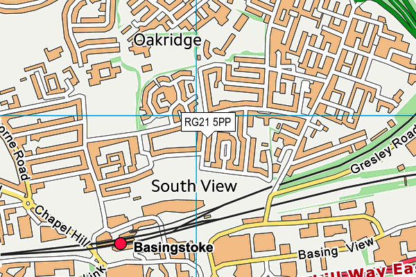 RG21 5PP map - OS VectorMap District (Ordnance Survey)