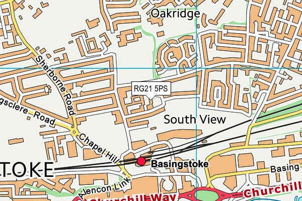 RG21 5PS map - OS VectorMap District (Ordnance Survey)