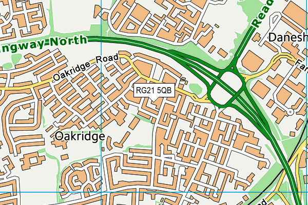 RG21 5QB map - OS VectorMap District (Ordnance Survey)