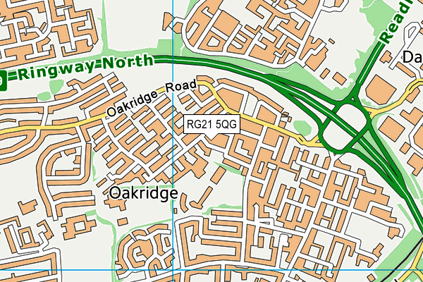 RG21 5QG map - OS VectorMap District (Ordnance Survey)
