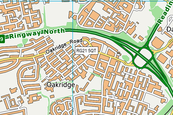 RG21 5QT map - OS VectorMap District (Ordnance Survey)
