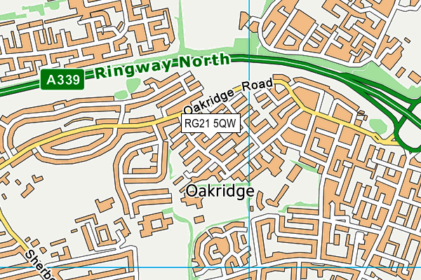RG21 5QW map - OS VectorMap District (Ordnance Survey)