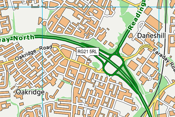 RG21 5RL map - OS VectorMap District (Ordnance Survey)