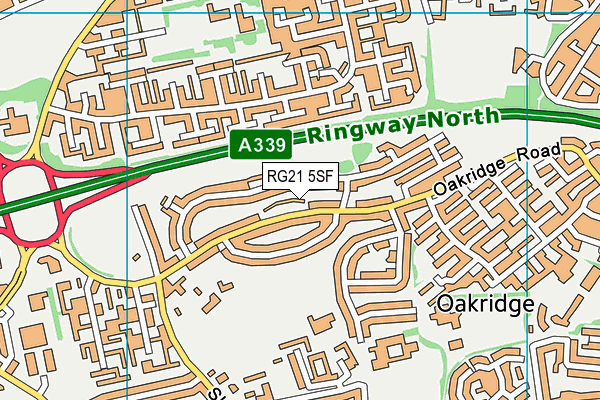 RG21 5SF map - OS VectorMap District (Ordnance Survey)