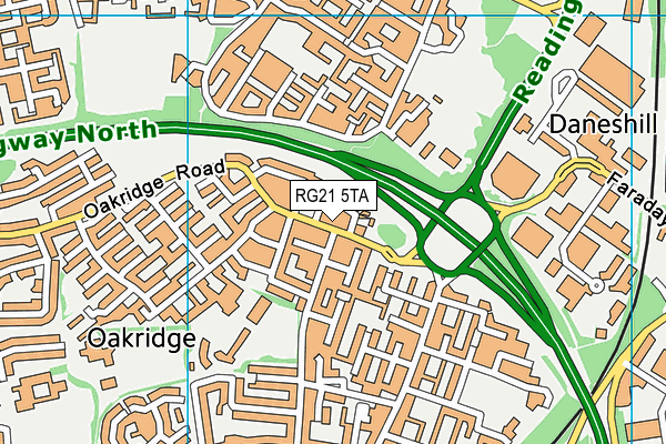 RG21 5TA map - OS VectorMap District (Ordnance Survey)