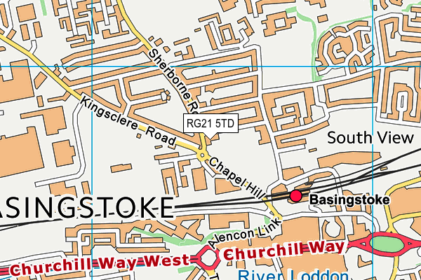 RG21 5TD map - OS VectorMap District (Ordnance Survey)