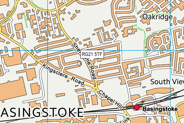 RG21 5TF map - OS VectorMap District (Ordnance Survey)