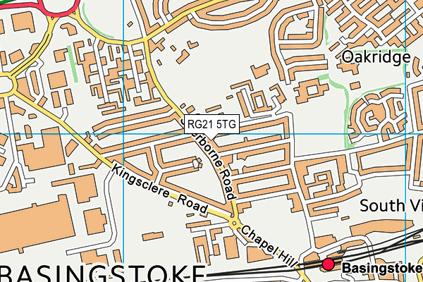RG21 5TG map - OS VectorMap District (Ordnance Survey)
