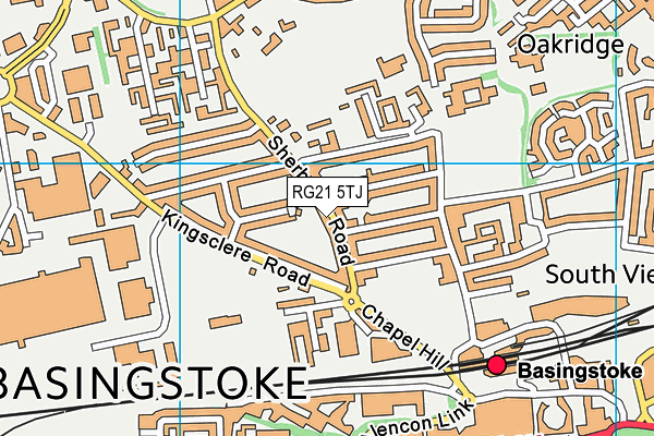 RG21 5TJ map - OS VectorMap District (Ordnance Survey)