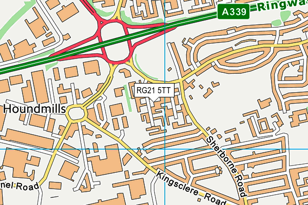 RG21 5TT map - OS VectorMap District (Ordnance Survey)