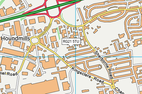 RG21 5TU map - OS VectorMap District (Ordnance Survey)