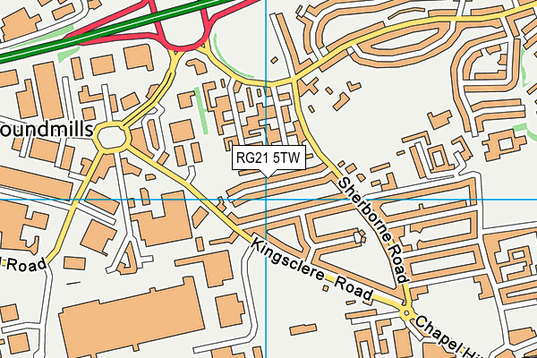 RG21 5TW map - OS VectorMap District (Ordnance Survey)