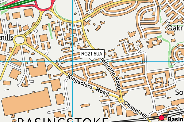 RG21 5UA map - OS VectorMap District (Ordnance Survey)