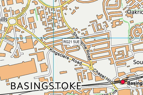 RG21 5UE map - OS VectorMap District (Ordnance Survey)