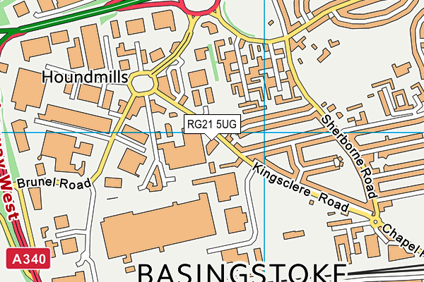 RG21 5UG map - OS VectorMap District (Ordnance Survey)