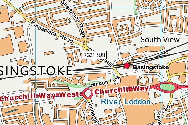 RG21 5UH map - OS VectorMap District (Ordnance Survey)