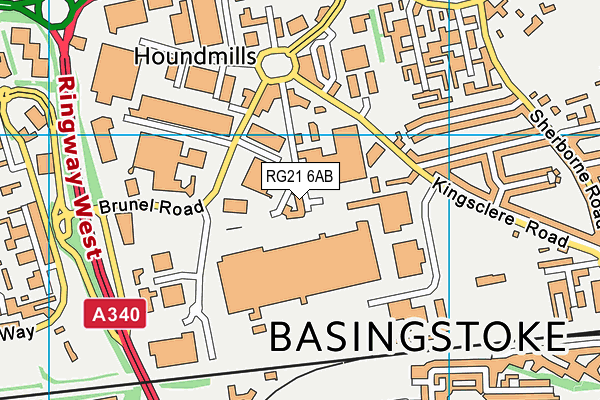 RG21 6AB map - OS VectorMap District (Ordnance Survey)