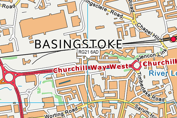 RG21 6AD map - OS VectorMap District (Ordnance Survey)