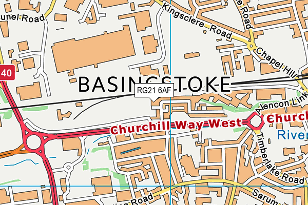 RG21 6AF map - OS VectorMap District (Ordnance Survey)