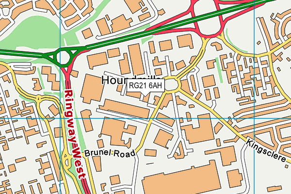 RG21 6AH map - OS VectorMap District (Ordnance Survey)