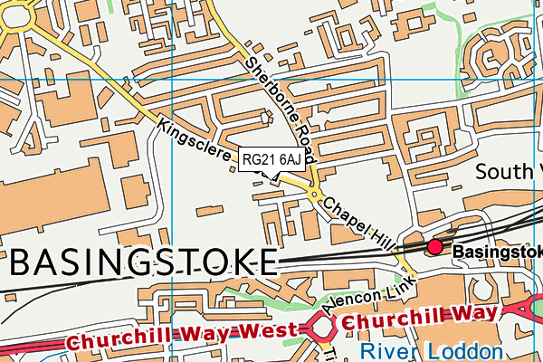 RG21 6AJ map - OS VectorMap District (Ordnance Survey)