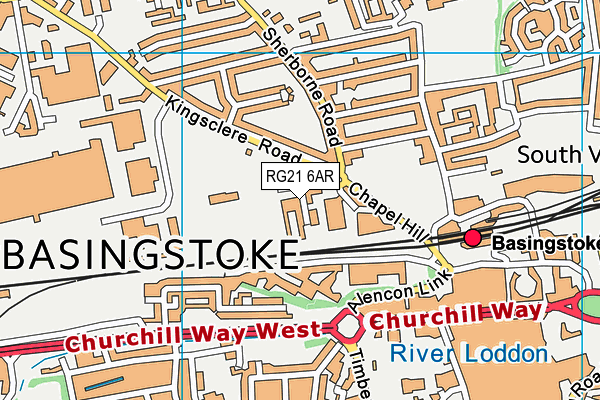 RG21 6AR map - OS VectorMap District (Ordnance Survey)