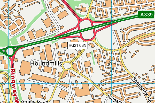 RG21 6BN map - OS VectorMap District (Ordnance Survey)